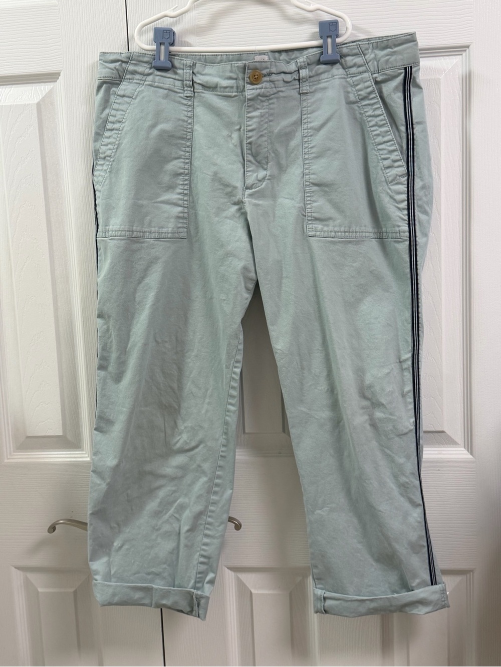 GAP Women’s Size 16 Girlfriend Khaki Pants Mint Green Side Stripe